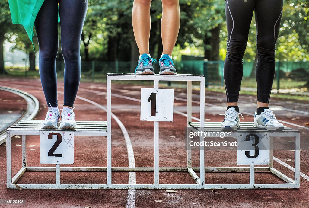 Athlets auf Podium