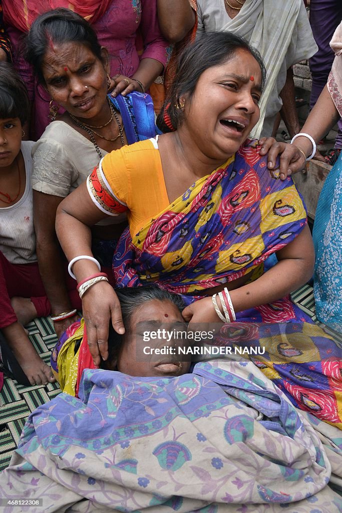 INDIA-ACCIDENT-ROOF