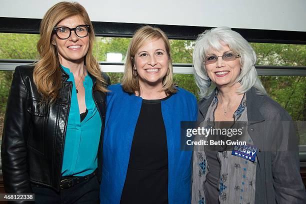 Connie Britton, Megan Barry, and Emmy Lou Harris at Cabana on March 29, 2015 in Nashville, Tennessee.