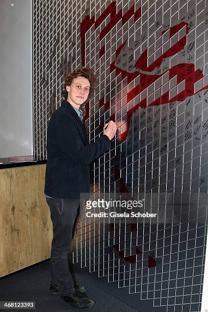 George Mackay attends the AUDI Lounge at the Marlene Dietrich Platz during day 4 of the Berlinale International Film Festival on on February 9, 2014...