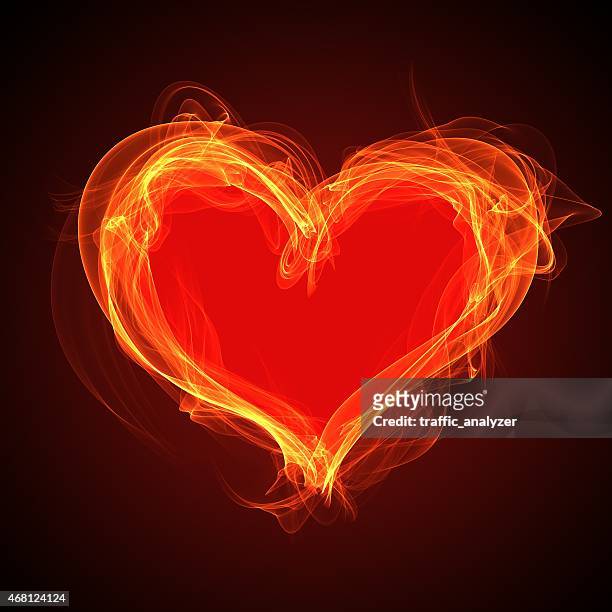 abstract red heart - hearts on fire stock illustrations