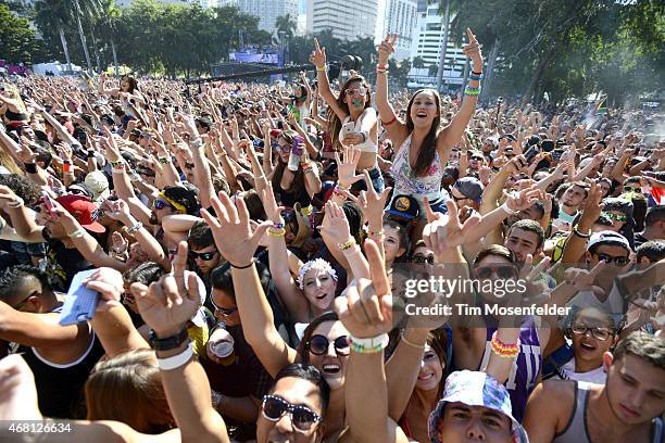 Atmosphere during the Ultra Music Festival at Bayfront Park Amphitheater on March 29, 2015 in Miami, Florida.