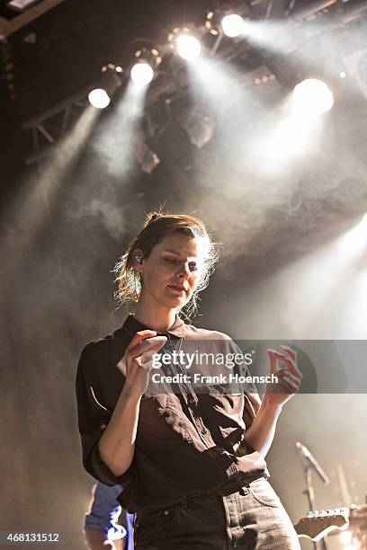 Singer Eva Briegel of the German band Juli performs live during a concert at the C-Club on March 27, 2015 in Berlin, Germany.