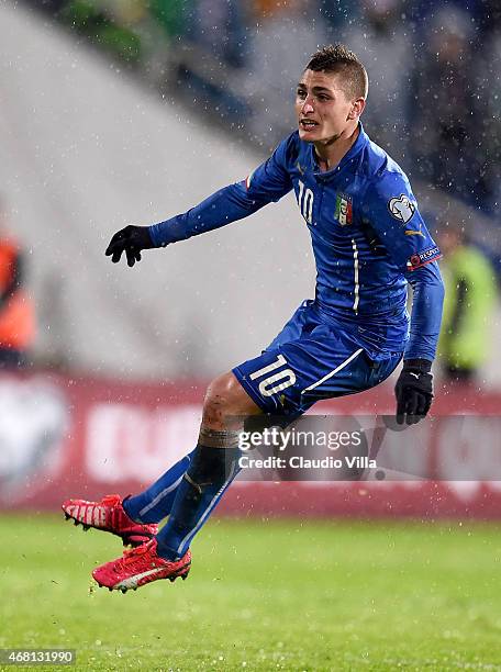 Marco Verratti of Italy during the Euro 2016 Qualifier match between Bulgaria and Italy at Vasil Levski National Stadium on March 28, 2015 in Sofia,...