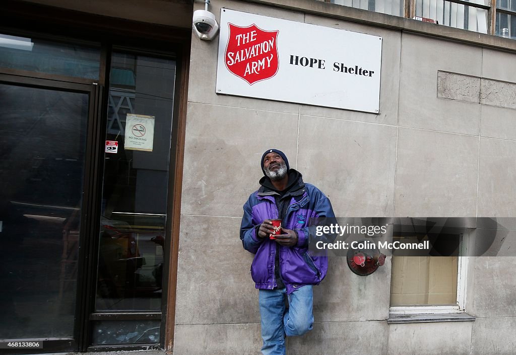 Derek George At Salvation Army's Hope Shelter