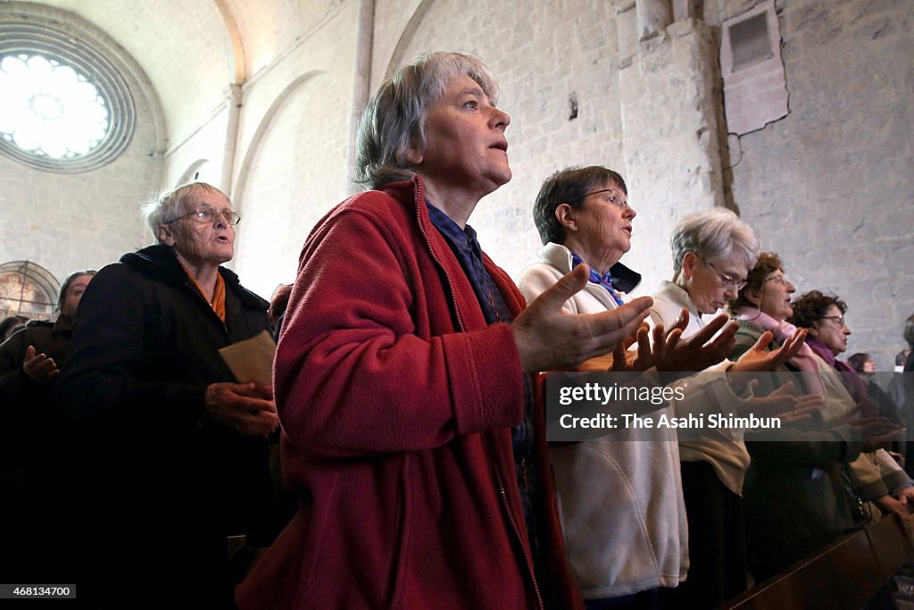 Local People Remember The victims of the Germanwings Airbus flight Near To The Crash Site