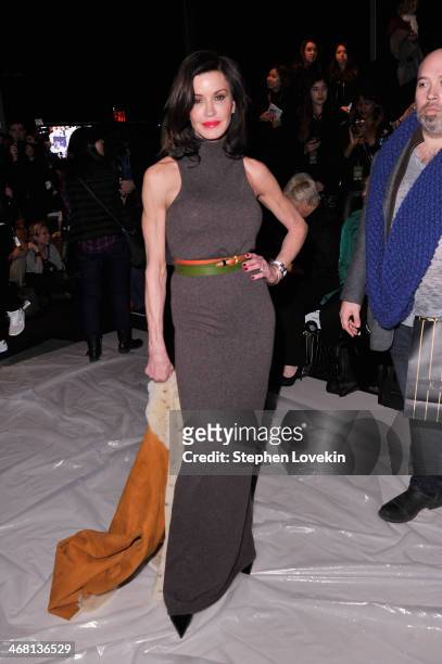 Janice Dickinson attends the Custo Barcelona fashion show during Mercedes-Benz Fashion Week Fall 2014 at The Salon at Lincoln Center on February 9,...