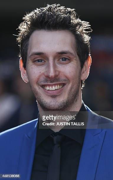 British actor Blake Harrison poses for photographers as he arrives for the 2015 Empire Awards in central London on March 29, 2015. AFP PHOTO / JUSTIN...