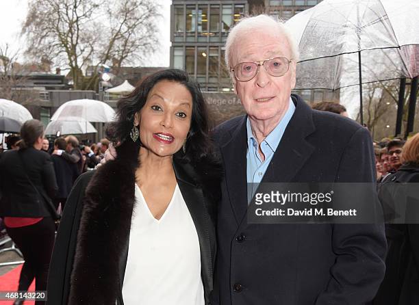 Shakira Caine and Sir Michael Caine attend at a special screening of "Interstellar Live" at Royal Albert Hall on March 30, 2015 in London, England.
