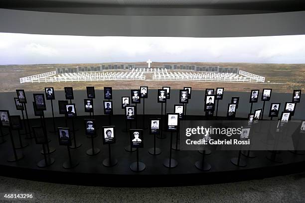 View of a replica of Darwin Cemetery at Malvinas e Islas del Atlántico Sur Museum on March 28, 2015 in Buenos Aires, Argentina. On April 02, 1982...