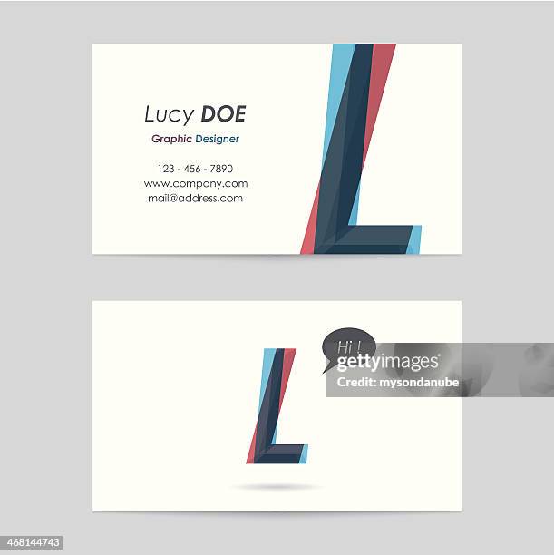 vector business card template - letter l - letter l stock illustrations