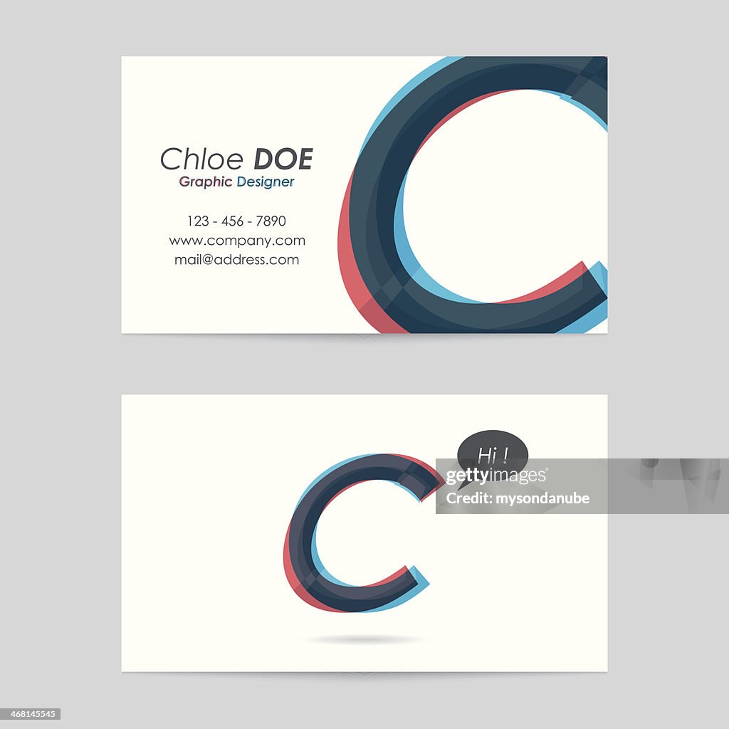 Vector business card template - letter c