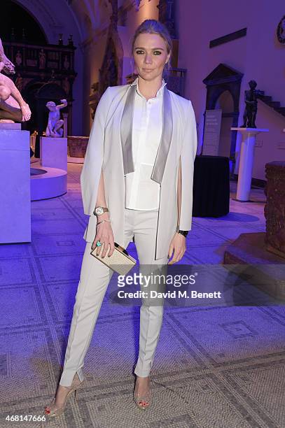 Jodie Kidd attends the Samsung BlueHouse private view of the 'Alexander McQueen: Savage Beauty' exhibition at the Victoria & Albert Museum on March...