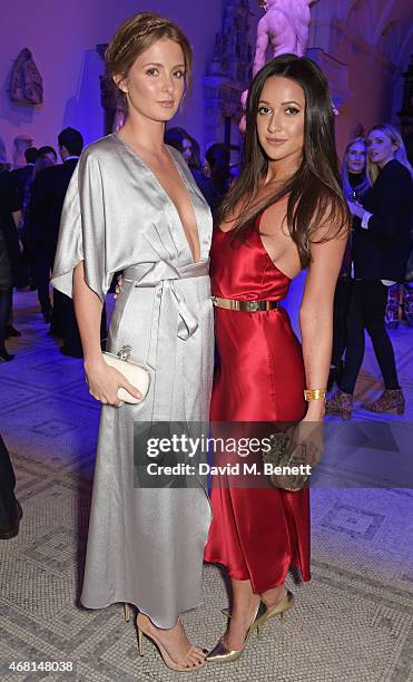 Millie Mackintosh and Roxie Nafousi attend the Samsung BlueHouse private view of the 'Alexander McQueen: Savage Beauty' exhibition at the Victoria &...