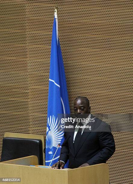 President of Democratic Republic of the Congo Joseph Kabila gives a speech during the 18th Summit of Common Market for Eastern and Southern Africa...