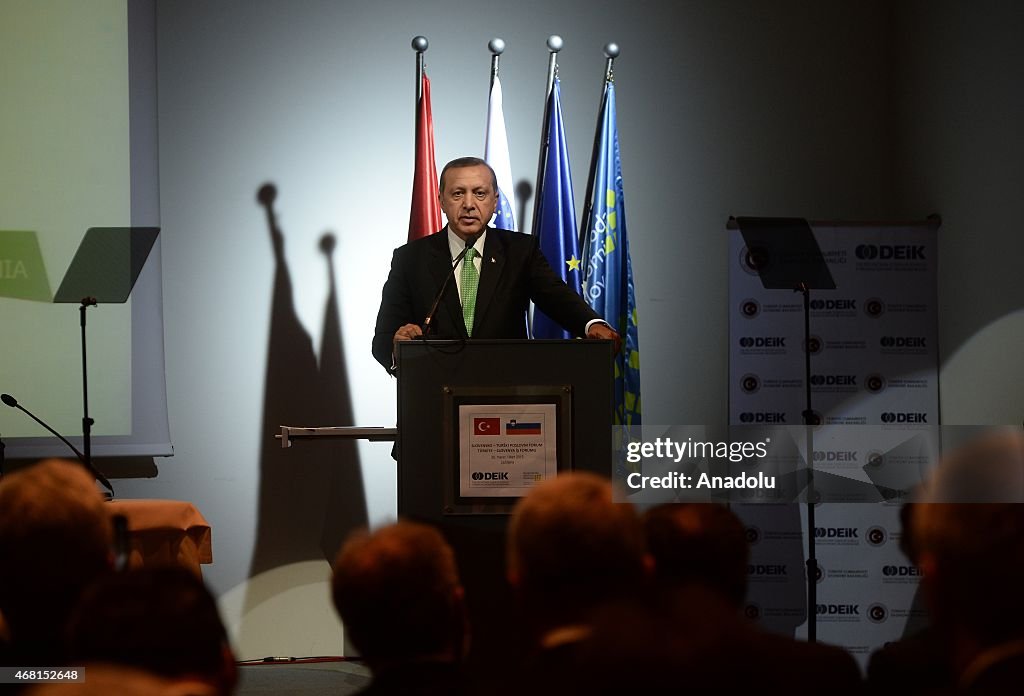 Turkey's President Erdogan attends Turkey-Slovenia Business Forum in Ljubljana