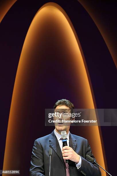 Steve Easterbrook, CEO McDonald, speaks during the re-opening of the McDonald's Flagship Restaurant at Frankfurt International Airport, Terminal 2,...