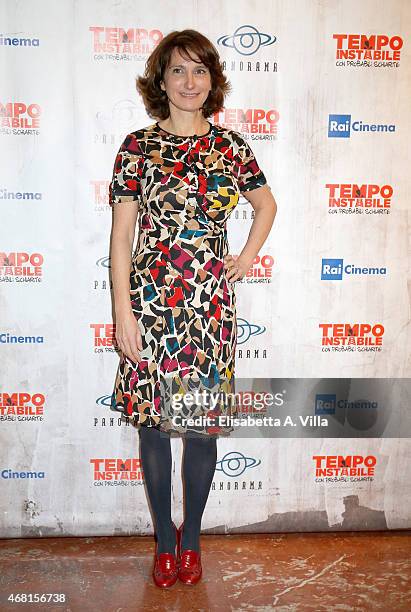 Actress Lorenza Indovina attends 'Tempo Instabile Con Probabili Schiarite' Screening at Cinema Barberini on March 30, 2015 in Rome, Italy.