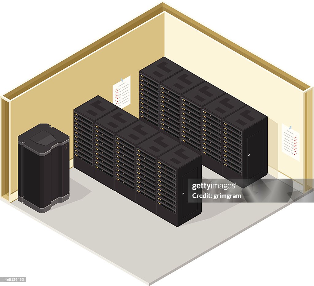 Isometric Server Room With Check List High-Res Vector Graphic - Getty ...