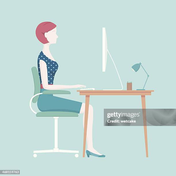 ilustrações de stock, clip art, desenhos animados e ícones de sessão postura adequada - boa postura