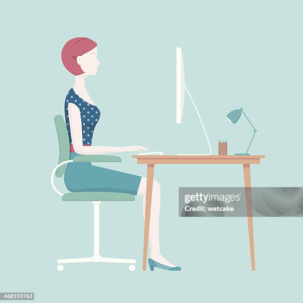 proper sitting posture - good posture 幅插畫檔、美工圖案、卡通及圖標