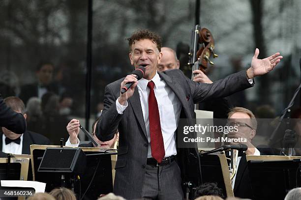 Boston Pops Conductor Keith Lockhart and Brian Stokes Mitchell perform at the Dedication Ceremony at Edward M. Kennedy Institute for the United...