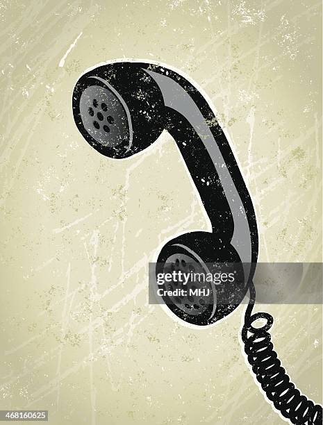 retro, old fashioned telephone receiver vector illustration - bakelite plastic stock illustrations