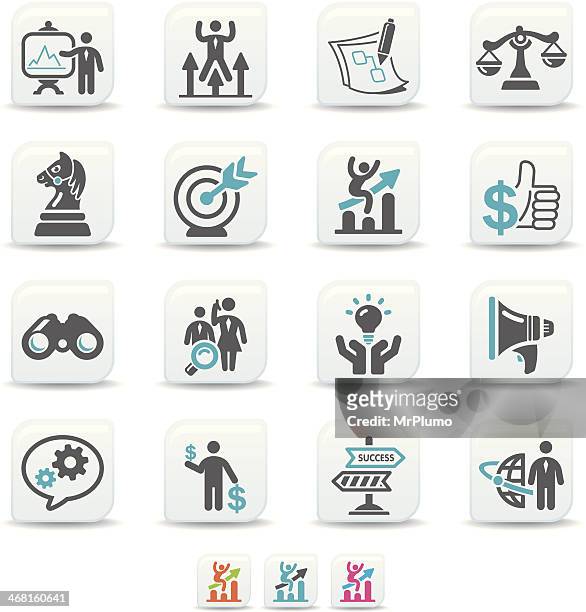 business strategy icons | simicoso collection - financial result stock illustrations