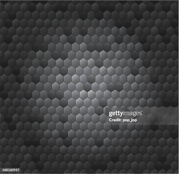 hexagon carbon metallic background - honeycomb macro stock illustrations