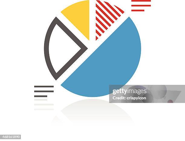 color pie graph icon - large circle infographic stock illustrations
