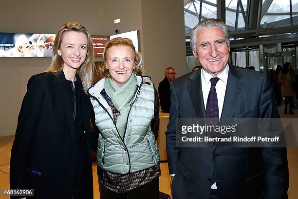 Louis Vuitton's executive vice president, Delphine Arnault, Baron Ernest-Antoine Seilliere and wife Baroness Antoinette Seilliere attend the 'Les...