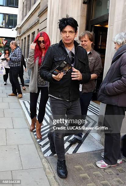 Gary Numan and his wife Gemma O'Neill are seen leaving the BBC Radio 2 Studios on September 23, 2012 in London, United Kingdom.