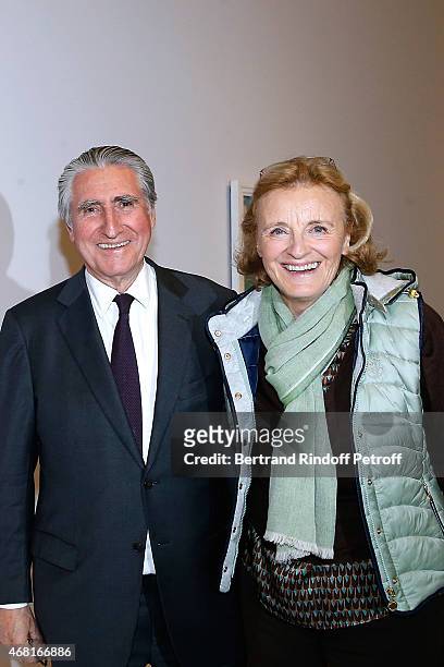 Baron Ernest-Antoine Seilliere and wife Baroness Antoinette Seilliere attend the 'Les Clefs d'une Passion' Exhibition Preview. Held at Fondation...