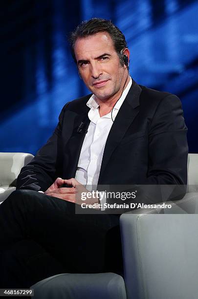 Jean Dujardin attends 'Che Tempo Che Fa' TV Show on February 9, 2014 in Milan, Italy.