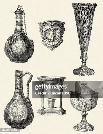 Viictorian chalices et carafes Viictorian chalices et carafes