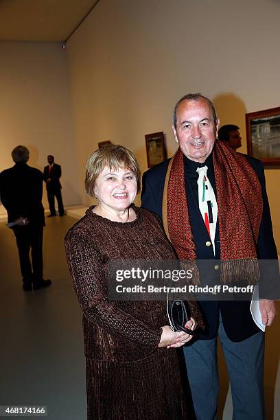 Eugenia Petrova and Guest attend 'Les Clefs d'Une Passion' Exhibition Preview Diner at Fondation Louis Vuitton on March 29, 2015 in Paris, France.