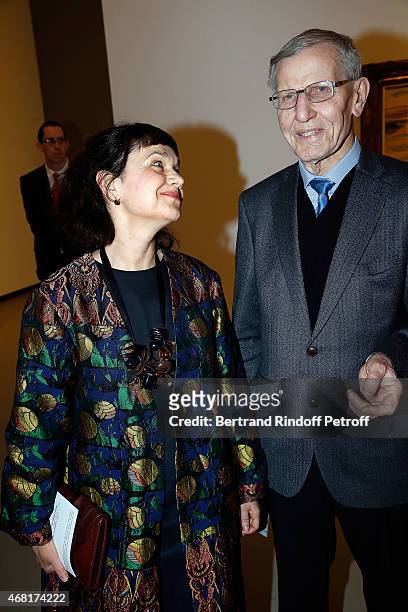 Directrice Musee Pouchkine Marina Lochak and Guest attend 'Les Clefs d'Une Passion' Exhibition Preview Diner at Fondation Louis Vuitton on March 29,...