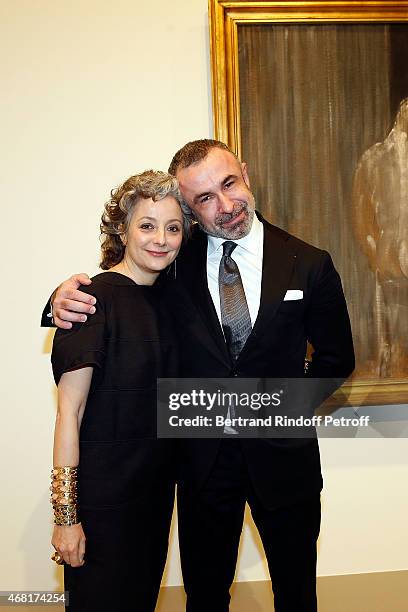 Alain Seban and Judith Benhamou-Huet attends 'Les Clefs d'Une Passion' Exhibition Preview at Fondation Louis Vuitton on March 29, 2015 in Paris,...