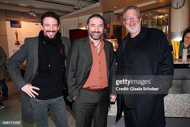 Oliver Berben, Director Tommy Krappweis and Martin Moszkowicz, CEO Constantin Film, during the Munich premiere of the film 'Mara und der...