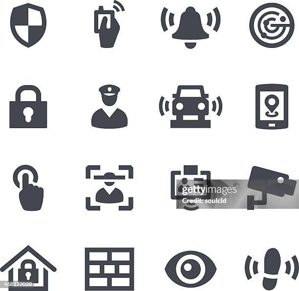 different icons that represent security - security guard stock illustrations
