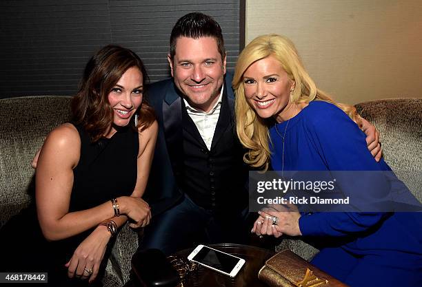 Tiffany Fallon, Rascal Flatts' Jay DeMarcus, and Allison DeMarcus attend the T.J. Martell Foundation's 7th Annual Nashville Honors Gala at Omni Hotel...