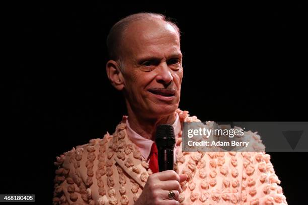 American film director and screenwriter John Waters performs his one-man show 'This Filthy World' at the Volksbuehne on February 9, 2014 in Berlin,...