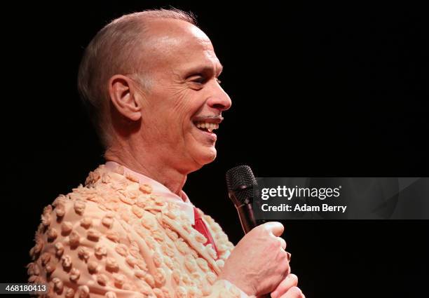 American film director and screenwriter John Waters performs his one-man show 'This Filthy World' at the Volksbuehne on February 9, 2014 in Berlin,...
