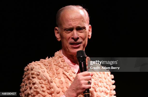 American film director and screenwriter John Waters performs his one-man show 'This Filthy World' at the Volksbuehne on February 9, 2014 in Berlin,...