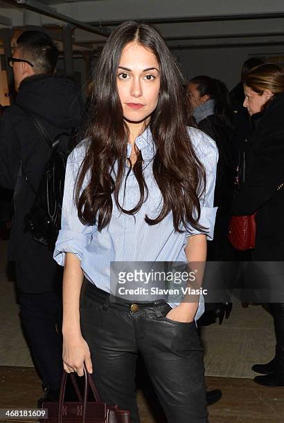 Actress Audrey Gelman attends the Band Of Outsiders Women's Presentation during Mercedes-Benz Fashion Week Fall 2014 on February 9, 2014 in New York...
