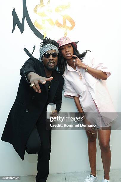 Wale and Melissa Forde attend Opening Ceremoy "M$$ X WT" Launch Event at Opening Ceremony on March 30, 2015 in New York City.