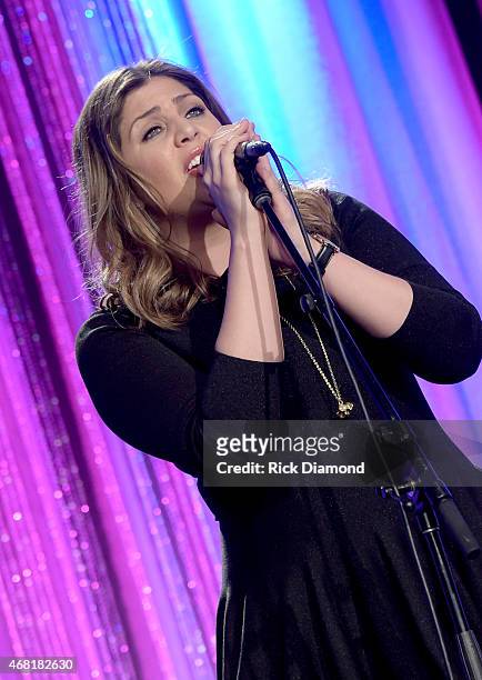 Hillary Scott of Lady Antebellum performs at the T.J. Martell Foundation's 7th Annual Nashville Honors Gala at Omni Hotel Downtown on March 30, 2015...