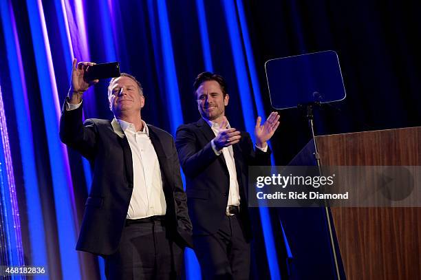 Bill Hearn and Charles Esten attend the T.J. Martell Foundation's 7th Annual Nashville Honors Gala at Omni Hotel Downtown on March 30, 2015 in...