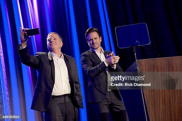Bill Hearn and Charles Esten attend the T.J. Martell Foundation's 7th Annual Nashville Honors Gala at Omni Hotel Downtown on March 30, 2015 in...