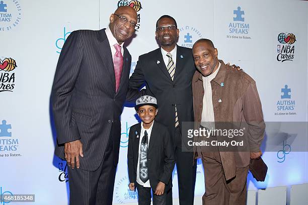 Bob Lanier, Prince Malachi, Tiny Archibald and Albert King attend the Autism Speaks Tip-off For A Cure 2015 on March 30, 2015 in New York City.